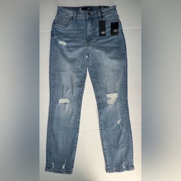 Kut from the Kloth Size 0 Reese Fab Ab Ankle Straight‎ Leg High Rise Blue - Picture 4 of 9